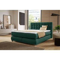 BOXSPRINGBETT BLAKE Bonellmatratze Topper 140x200 Flaschengrün - Grün, Holz (140/200cm) - Furnistar