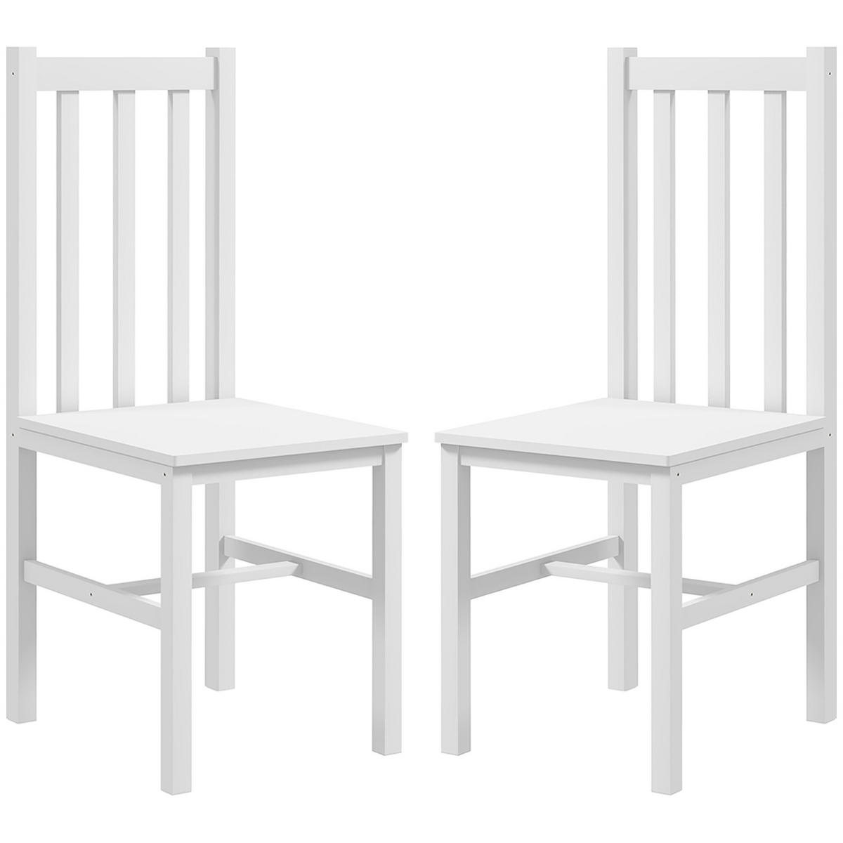 KÜCHENSTÜHLE DE-06801 2er-Set aus Massivholz mit modernem Design Weiß - Weiß, Holz (38.5/99/47.5cm) - ComfortXL