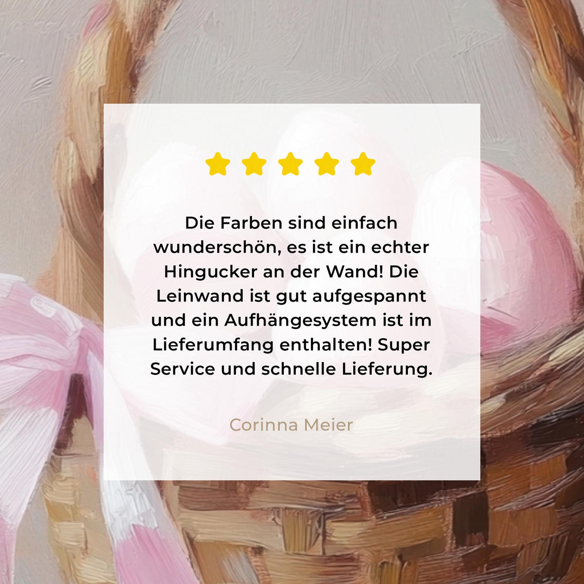 LEINWANDBILD Korb - Eier - Rosa Wohnzimmer Groß 120x80 cm - Beige, Textil (120/80cm) - MuchoWow