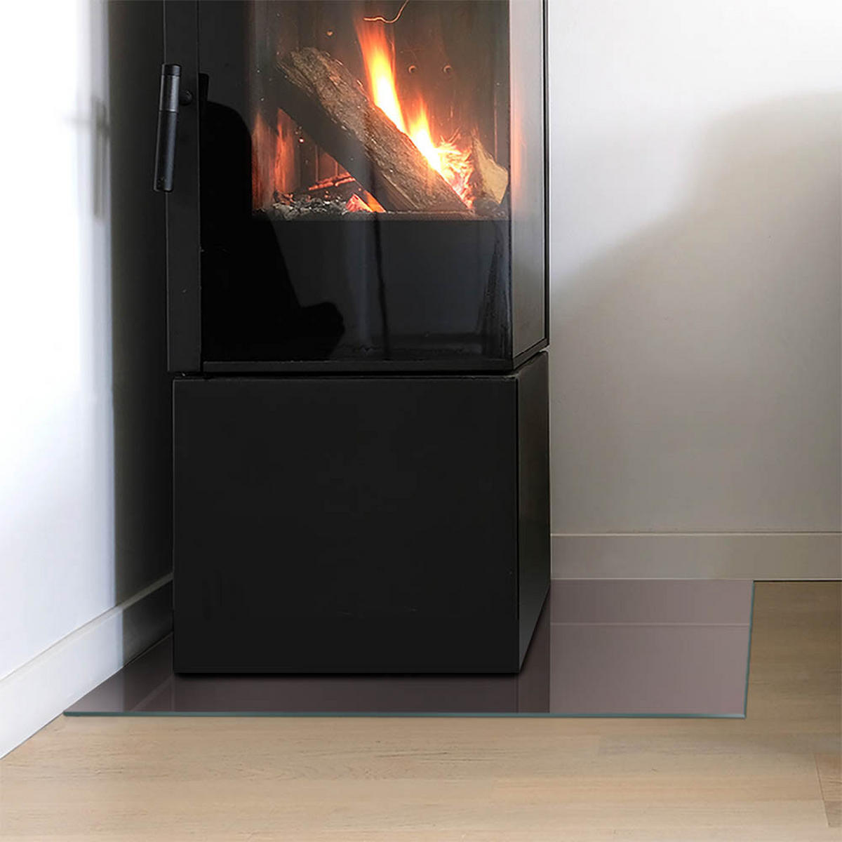 GLASPLATTE für Kamin 60x40 cm - Pink, Glas (60/40/0.4cm) - TULUP