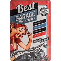 BLECHSCHILD 20/30 cm Best Garage Best Garage Red - Multicolor, Metall (20/30/0.2cm) - Nostalgic-Art