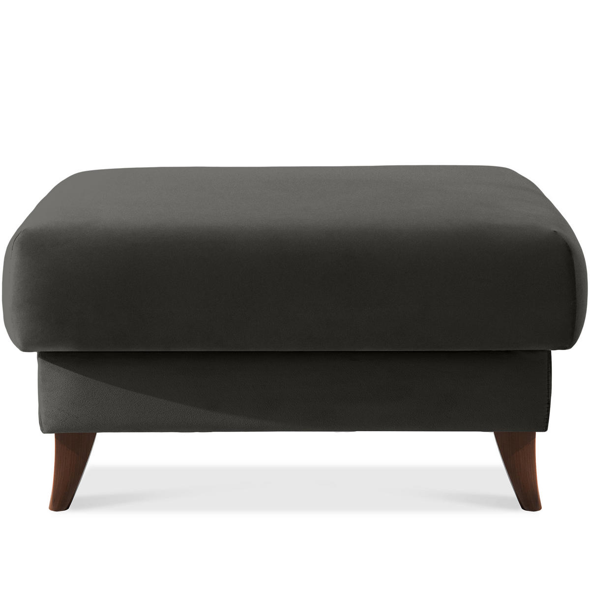 HOCKER GUSTAVO Velours, Anthrazit - Anthrazit, Holz/Holzwerkstoff (92/49/92cm) - KONSIMO®