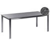 GARTENTISCH Keramik-Glas Granit Optik schwarz 180/90 cm Cosoleto - Silberfarben/Schwarz, Glas (180/90/75cm) - Beliani