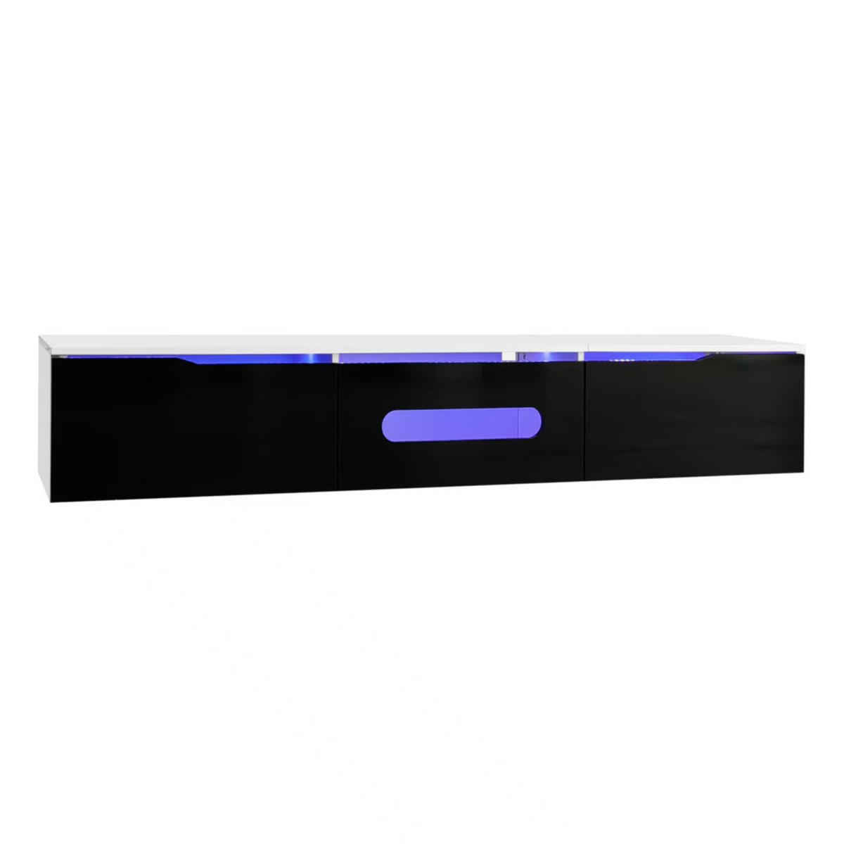 TV-LOWBOARD Float Schwarz-Weiß 180/35/30 cm - Schwarz, Holzwerkstoff (180/30/35cm) - PANGIVO