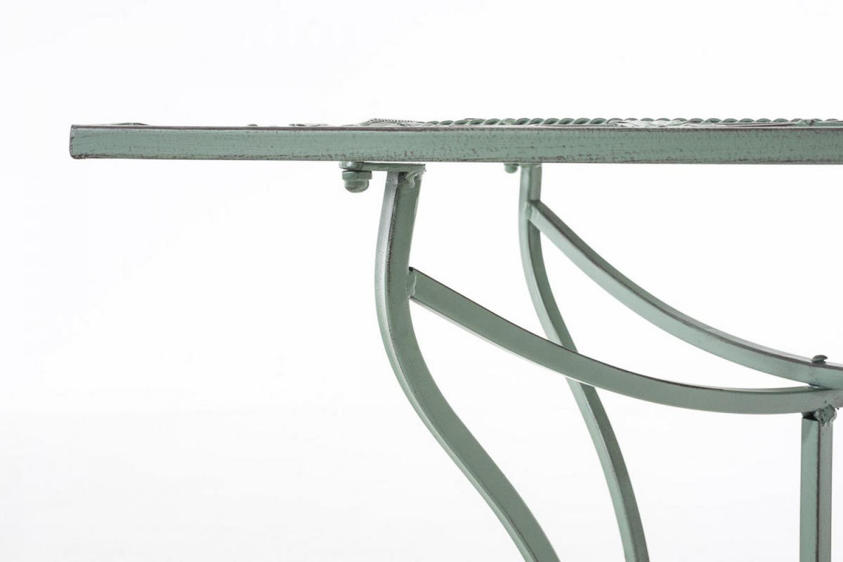 GARTENTISCH eckig 60/60/72 cm Metall Antik-Grün - Grün, Metall (60/60/72cm) - CLP