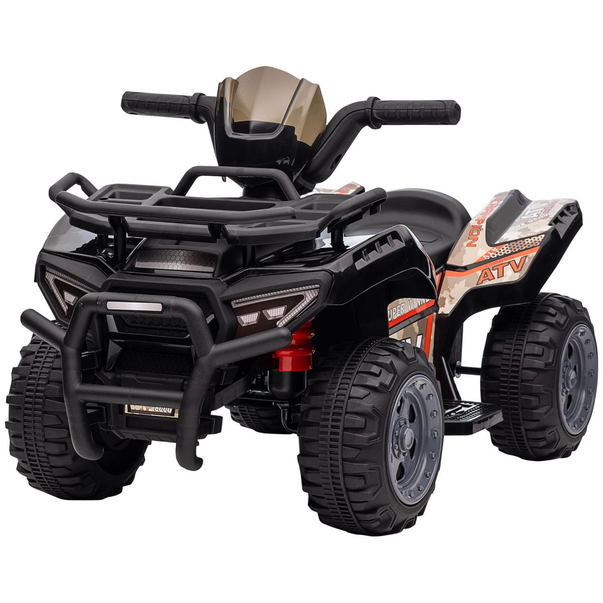 KINDERQUAD DE-06102 6V mit Musik und Vorwärtsfunktion Schwarz - Schwarz, Kunststoff/Metall (70/42/45cm) - ComfortXL