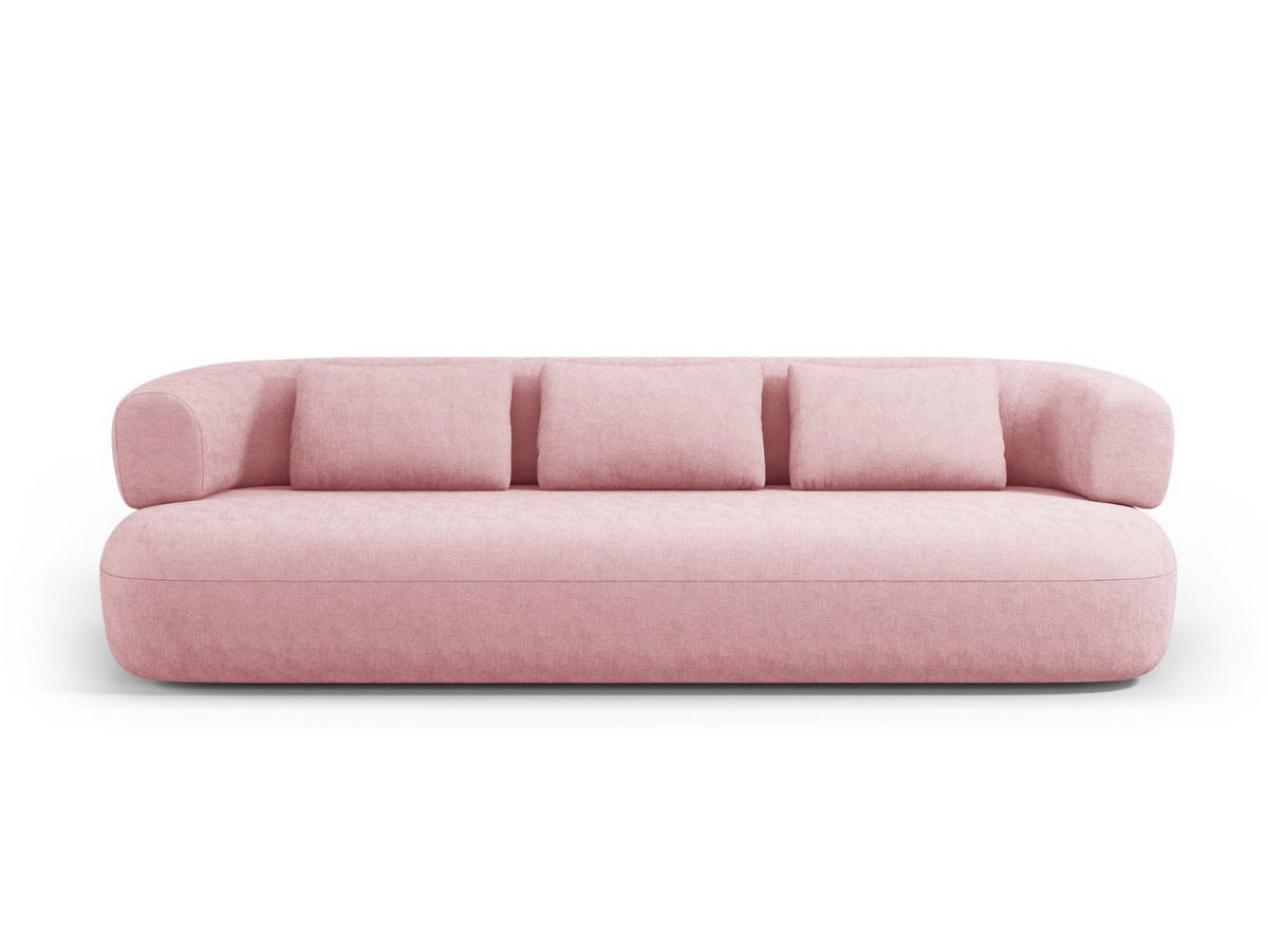 SOFA Jenny aus Chenille-Stoff rosa 4 Sitzplätze - Pink, Textil (226/73/90cm) - Micadoni