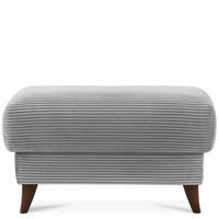 HOCKER GUSTAVO II, Hellgrau - Hellgrau/Braun, Holz/Holzwerkstoff (92/49/92cm) - KONSIMO®