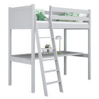 HOCHBETT N04 mit Schreibtisch Grau 80/200 - Grau, Naturmaterialien/Holz (80/200cm) - N-Wood