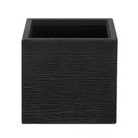 BLUMENTOPF schwarz quadratisch 30/30/28 cm Paros - Schwarz, Naturmaterialien (28cm) - Beliani