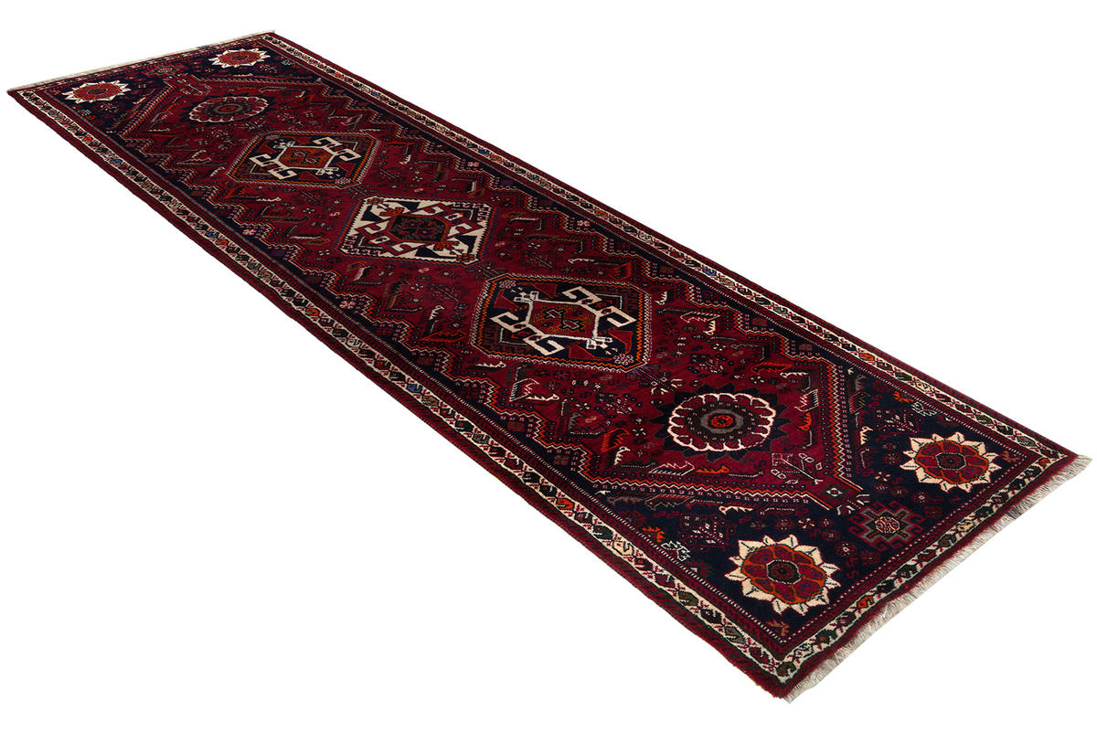 TEPPICH Gashgai Rot 302/77 cm Schurwolle - Rot, Textil (77/302cm) - Looma