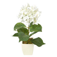 KUNSTBLUME Hortensien creme im Deko-Topf, 38 cm - Creme, Kunststoff (38cm) - Homescapes
