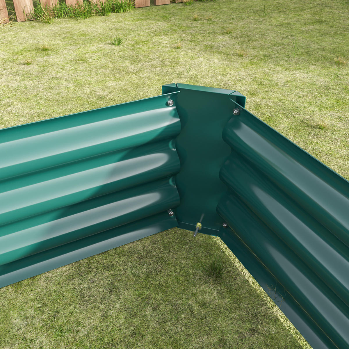 BLUMENKASTEN aus Metall 180 x 90 x 30 cm in Grün - Grün, Metall (90/30/180cm) - Modfu