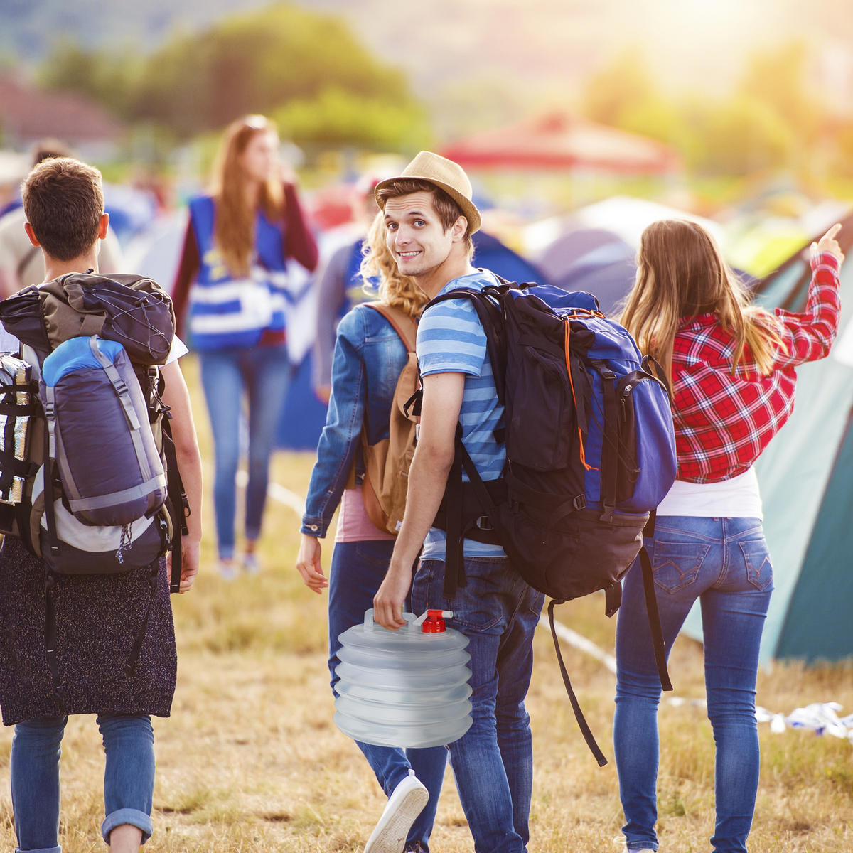 4XFALTKANISTER - Transparent, Kunststoff/Textil (26/27/30cm) - Relaxdays