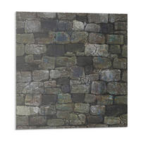 WANDPANEEL 9 Stück 30x30 cm selbstklebend Rocassa - Dunkelgrau, Kunststoff (30/1.6/30cm) - Wallfluent