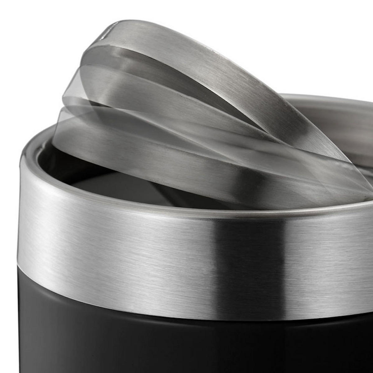 MÜLLEIMER 1,5 Liter 13,8x12 cm Edelstahl & Schwaru - Schwarz, Metall (12/13.8/12cm) - PROREGAL