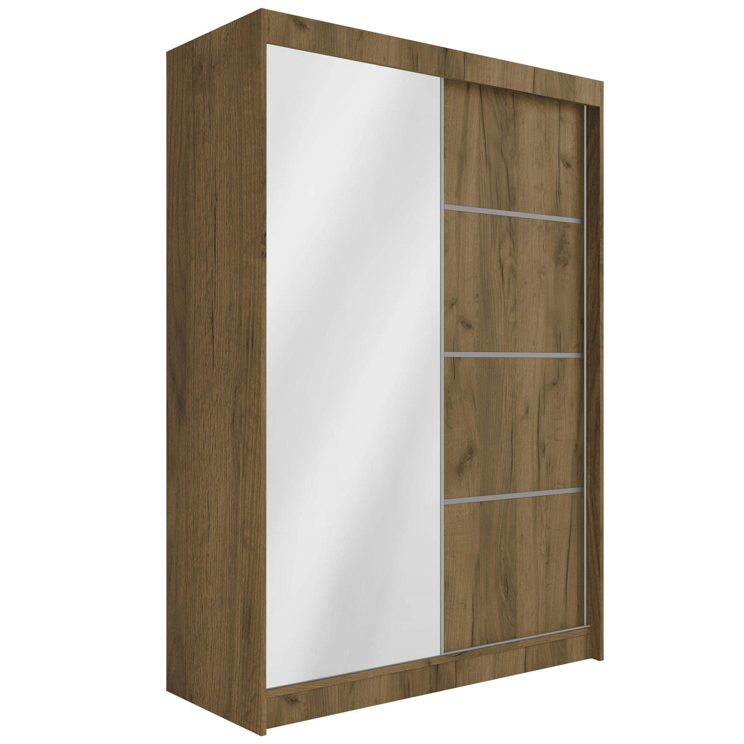 KLEIDERSCHRANK PAOKI - 120 cm - Braun - Braun, Holzwerkstoff (120/215/61cm) - ALTDECOR