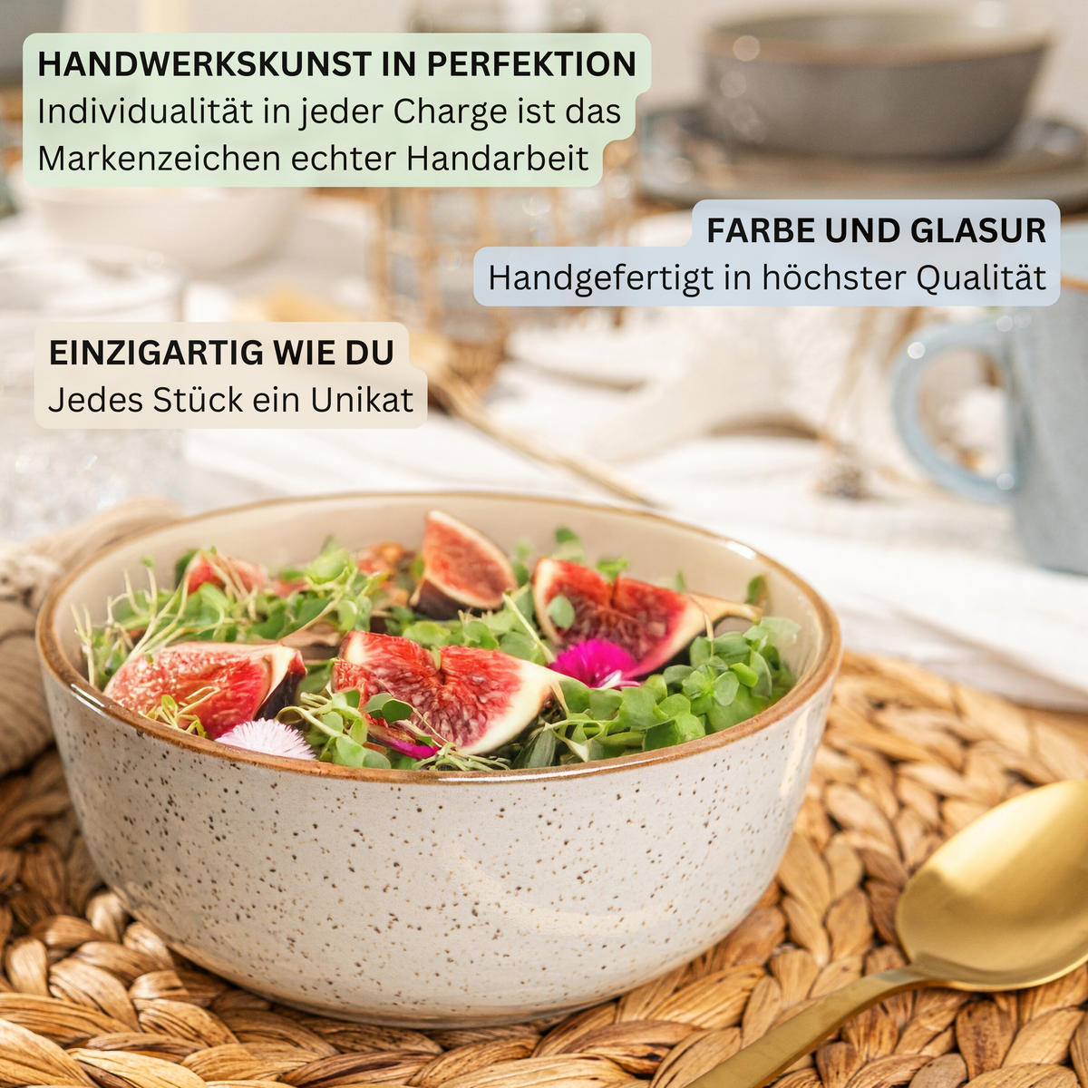 SCHALEN SET RIO - 4 teilig aus Steingut - Multicolor, Keramik (20cm) - Sänger