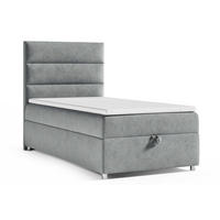 BOXBETT mit Bettkasten Trinity K4-SINGLE Bonellfederkern inkl. Topper - Grau, Holz/Holzwerkstoff (80/200cm) - Best For Home