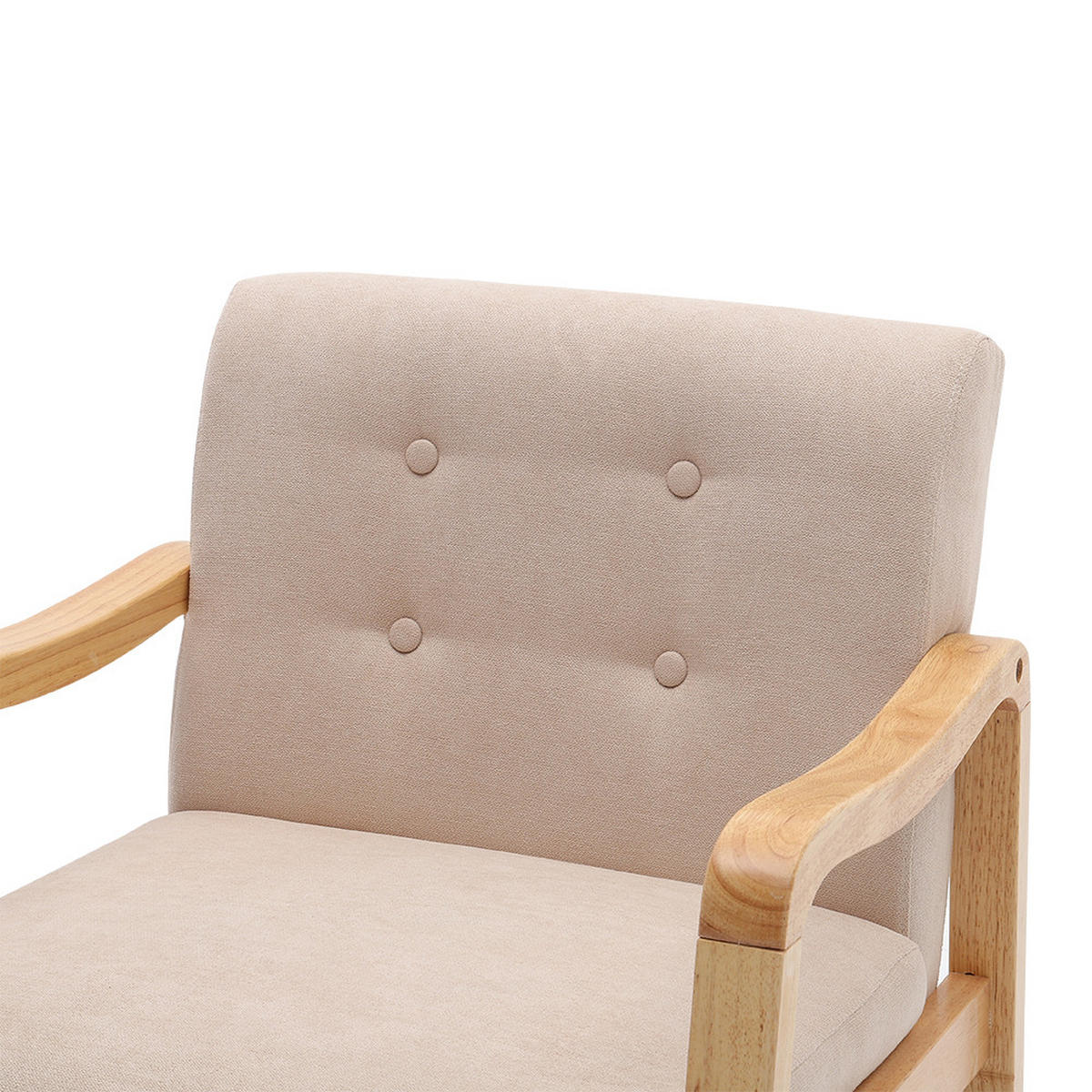 POLSTERSESSEL 70/63/78 cm Armlehnen Holzrahmen Leinen Beige - Beige/Naturfarben, Holz/Textil (70/78/63cm) - Livingandhome