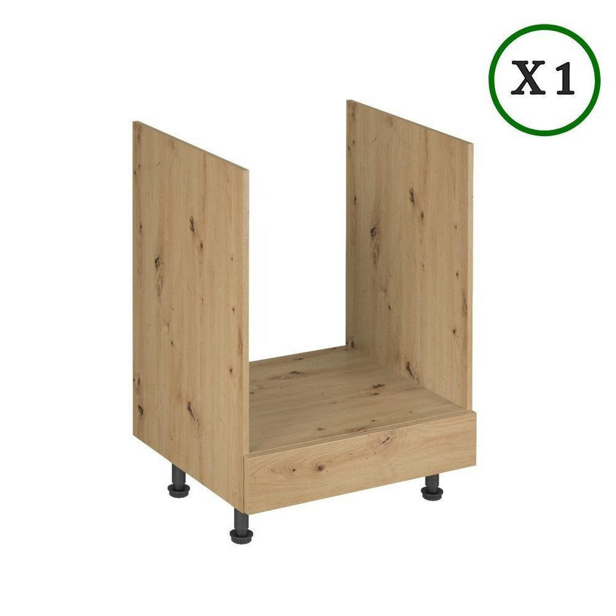 KÜCHENZEILE 180 cm - Langen K23-M180 - in Artisan Eiche - Schwarz/Eiche Artisan, Holz/Metall (180/210/47cm)