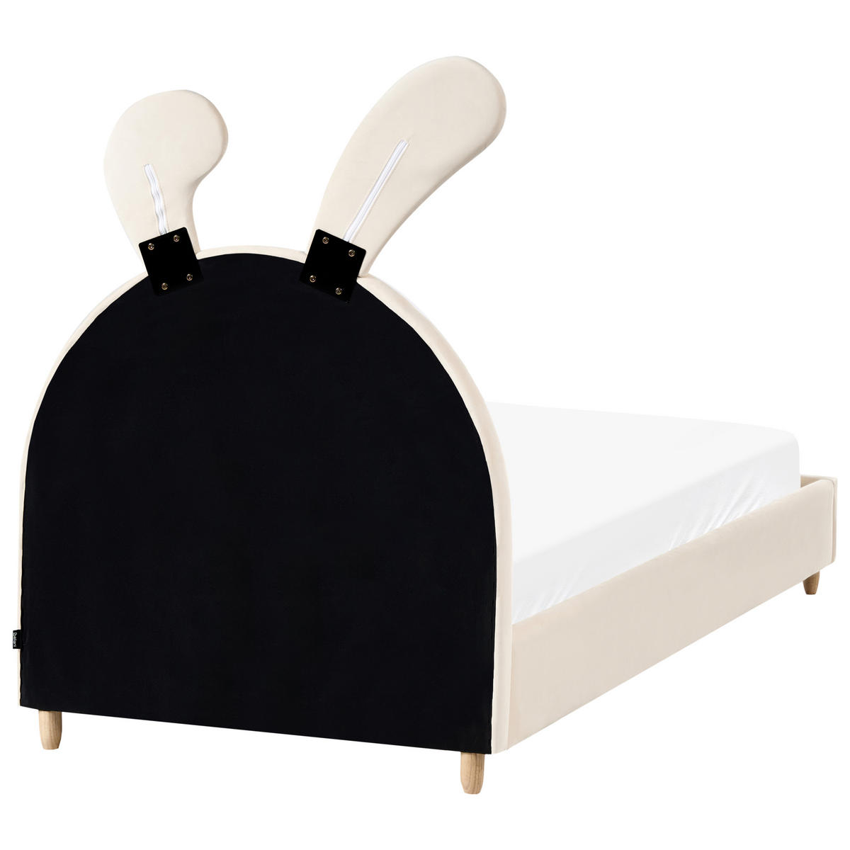 DĚTSKÁ POSTEL Králíček Sametová látka 90/200 cm Béžová Lallias - béžová, textil (90/200cm) - Beliani