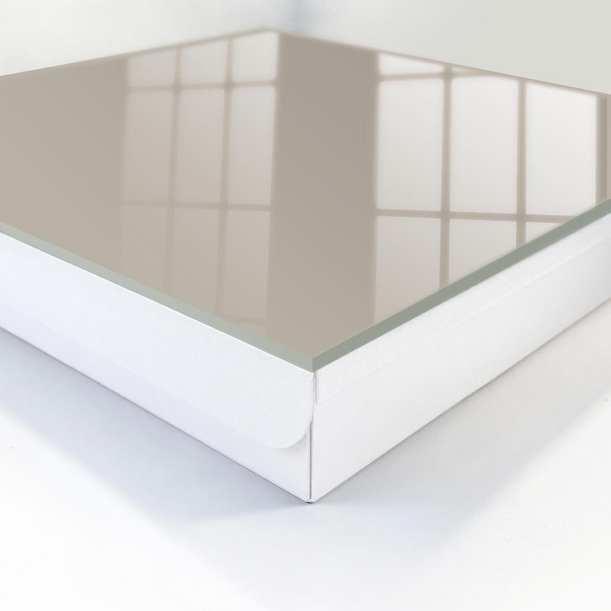 SCHLÜSSELBOX Weiß 30x30 cm – Türöffnung nach rechts - Warmes Grau - Grau, Metall (30/30/5cm) - TULUP
