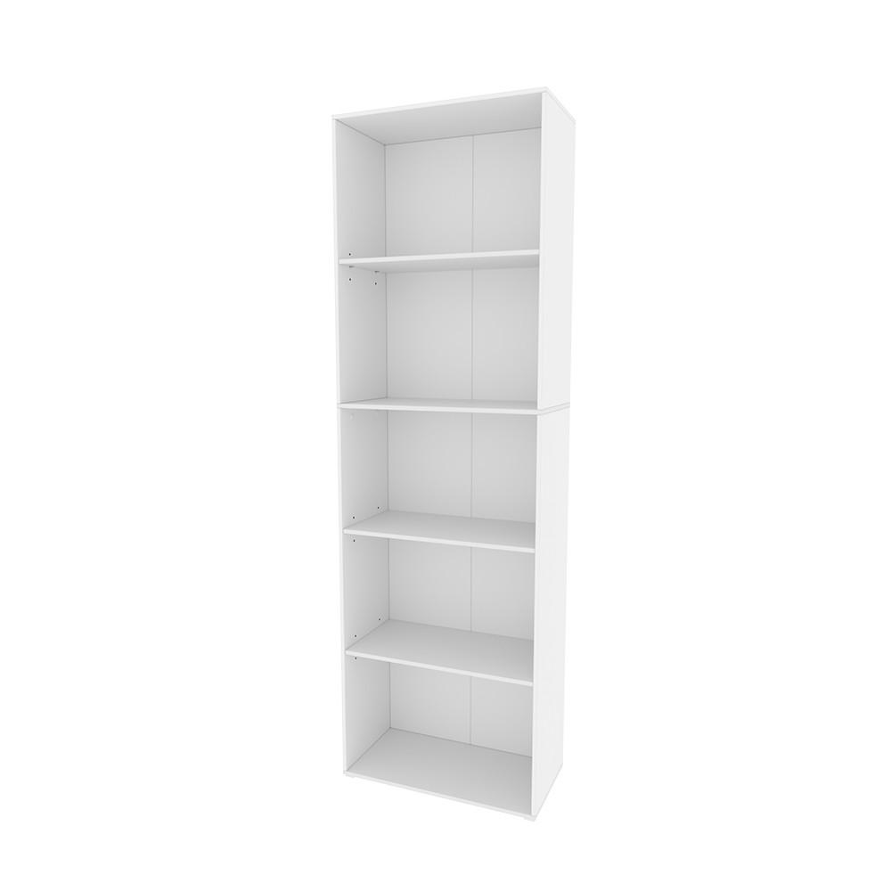 BÜCHERREGAL Bob Weiß 60 x 190 cm mit 5 Fächern - Weiß, Holzwerkstoff (60/190/30.4cm) - Vicco