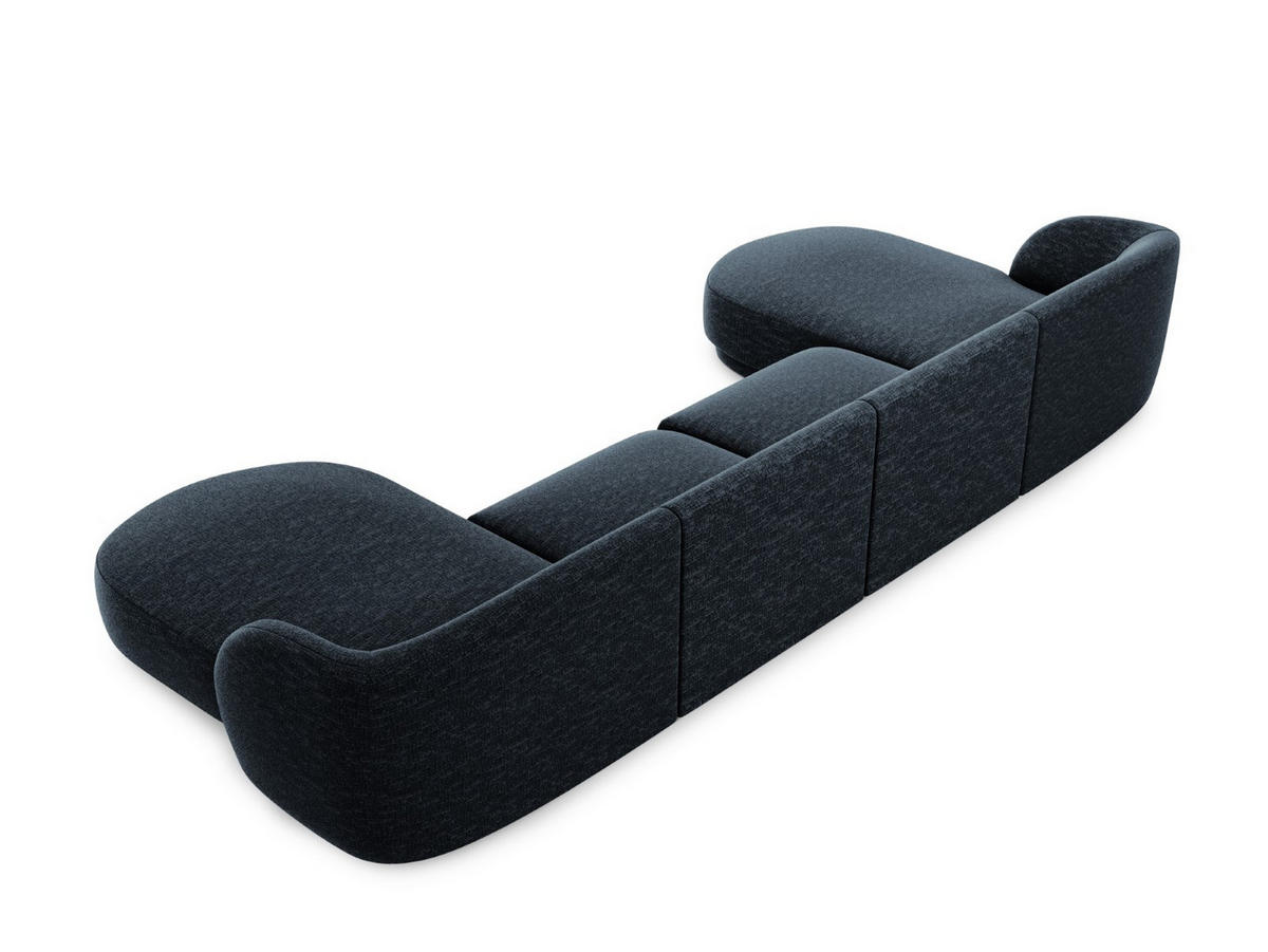 PANORAMASOFA Miley aus Chenille-Stoff königsblau 5 Sitzplätze - Blau, Textil (156/70/330cm) - Micadoni