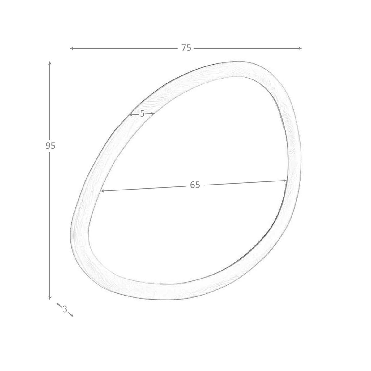 WANDSPIEGEL Wandspiegel organische Form walnussfarbenes Holz 95/75/3 cm - Walnussfarben, Holz (95/3/75cm) - ANGEL CERDA