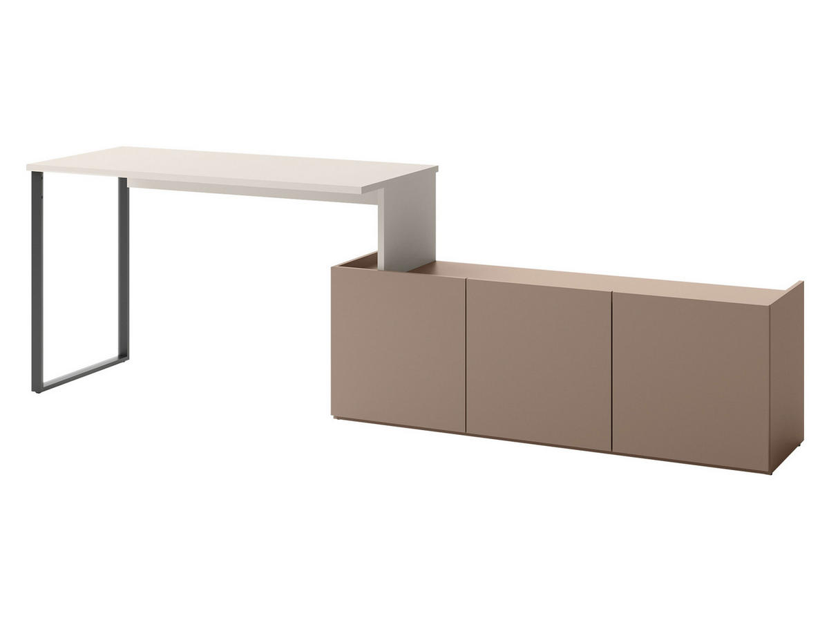 SCHREIBTISCH Sigma 3D SG10 - Kaschmir/Trüffeleichefarben, Holzwerkstoff/Metall (55/260/77cm) - MIRJAN24
