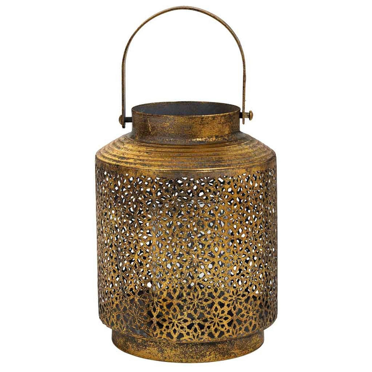 KERZENHALTER aus Metall, golden, 16x21cm - Goldfarben, Metall (21cm) - Wanderlust