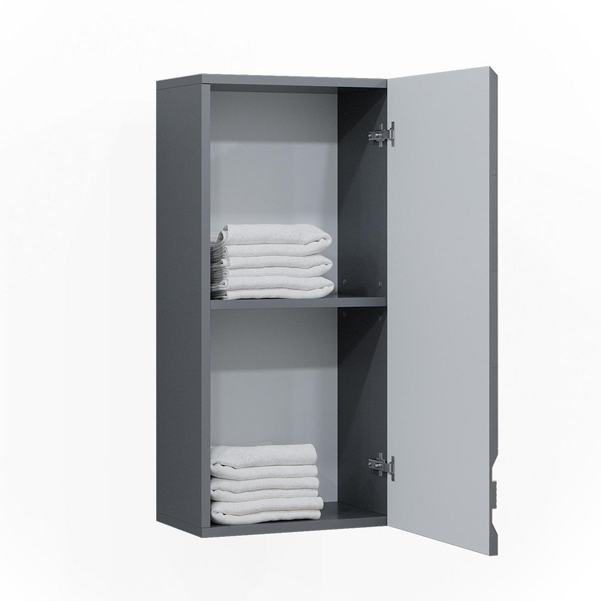 BADSCHRANK Fredd Anthrazit 77 x 36.4 cm - Schwarz Hochglanz/Anthrazit, Holzwerkstoff (77/36.4/23.5cm) - Vicco