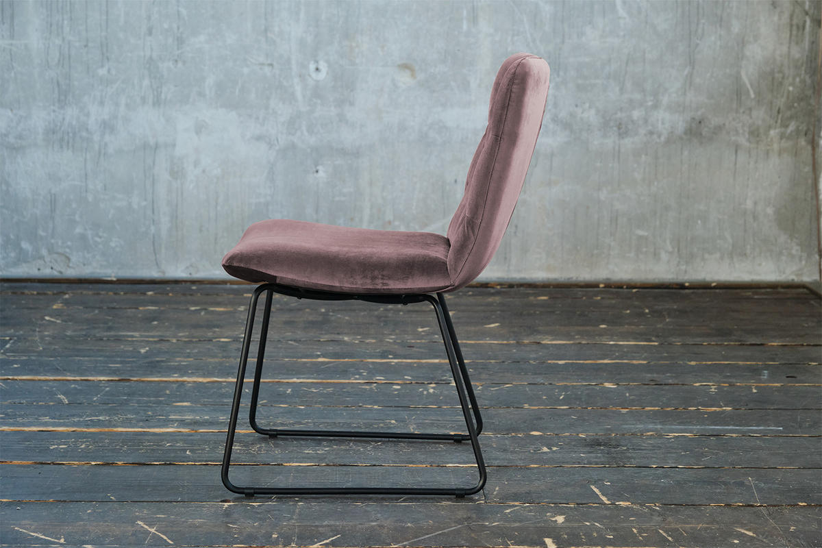 STUHL NEW CHARME Rosé Velvet (1er-Set) - Roségold/Rosa, Textil (52/87/66cm) - KAWOLA