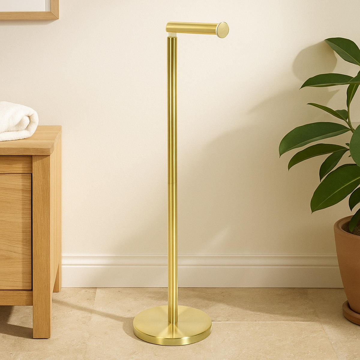 TOILETTENPAPIERHALTER Lokia - Goldfarben, Metall (21.5/55.5/15cm) - NUXIO