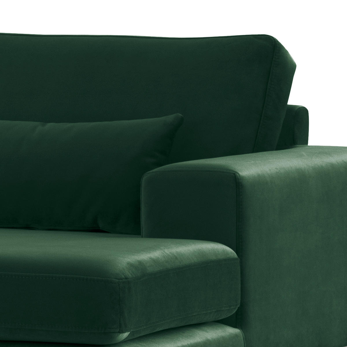 WOHNLANDSCHAFT mit Longchair - Eichefarben/Grün, Eichenholz/Textil (371/81/219cm) - home24