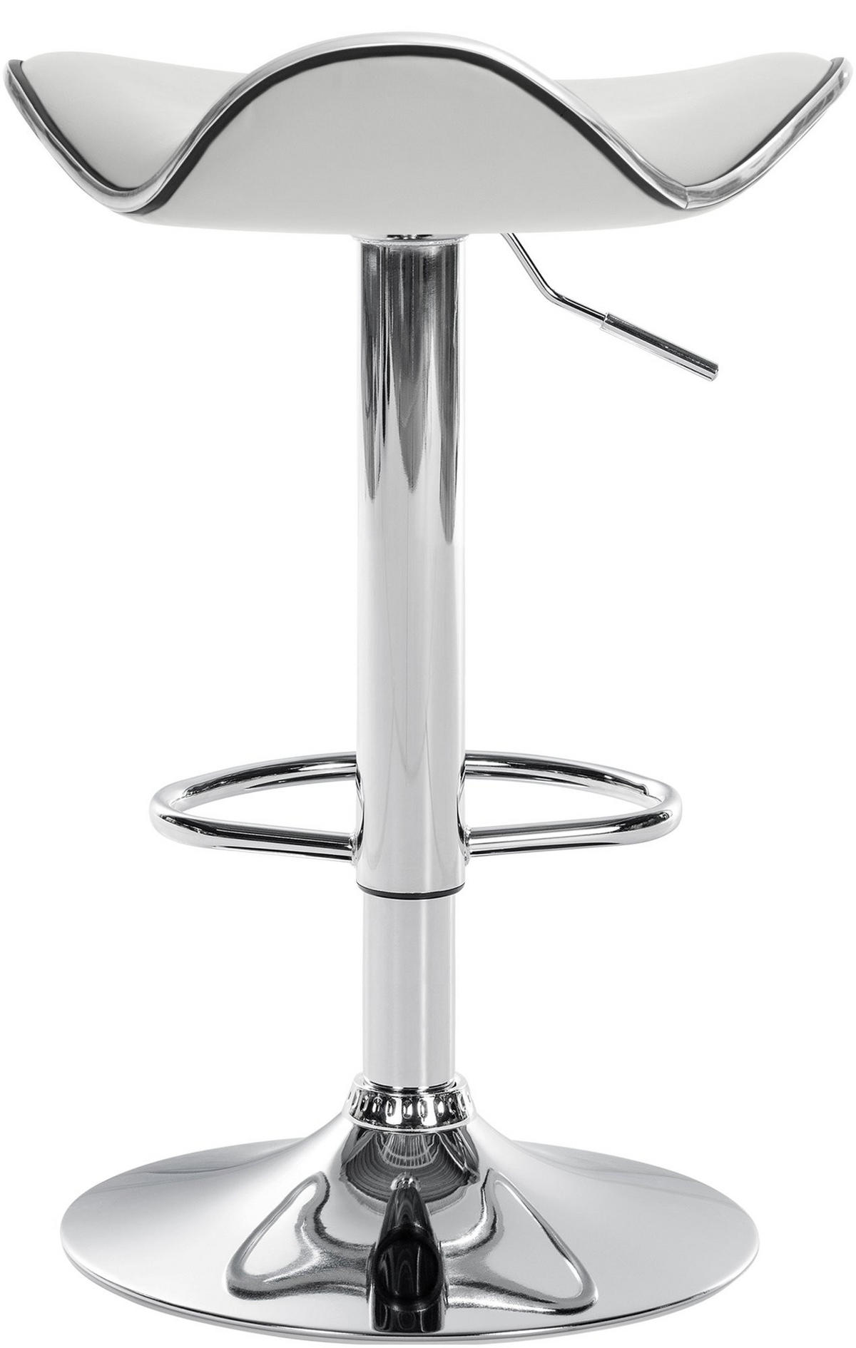 BARHOCKER Lederlook Weiß - Chromfarben/Weiß, Textil/Metall (45/71/45cm) - CLP