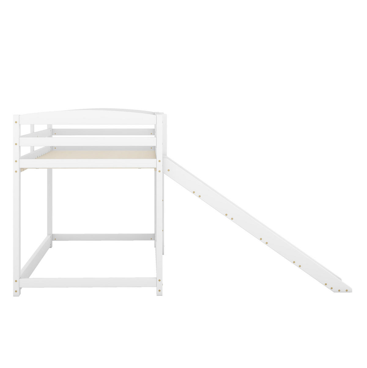 KATNI krevet od borovine 90x200 cm bijela s toboganom i izmjenjivim ljestvama, štedi prostor - bijela, drvni materijal (90/200cm) - Modfu
