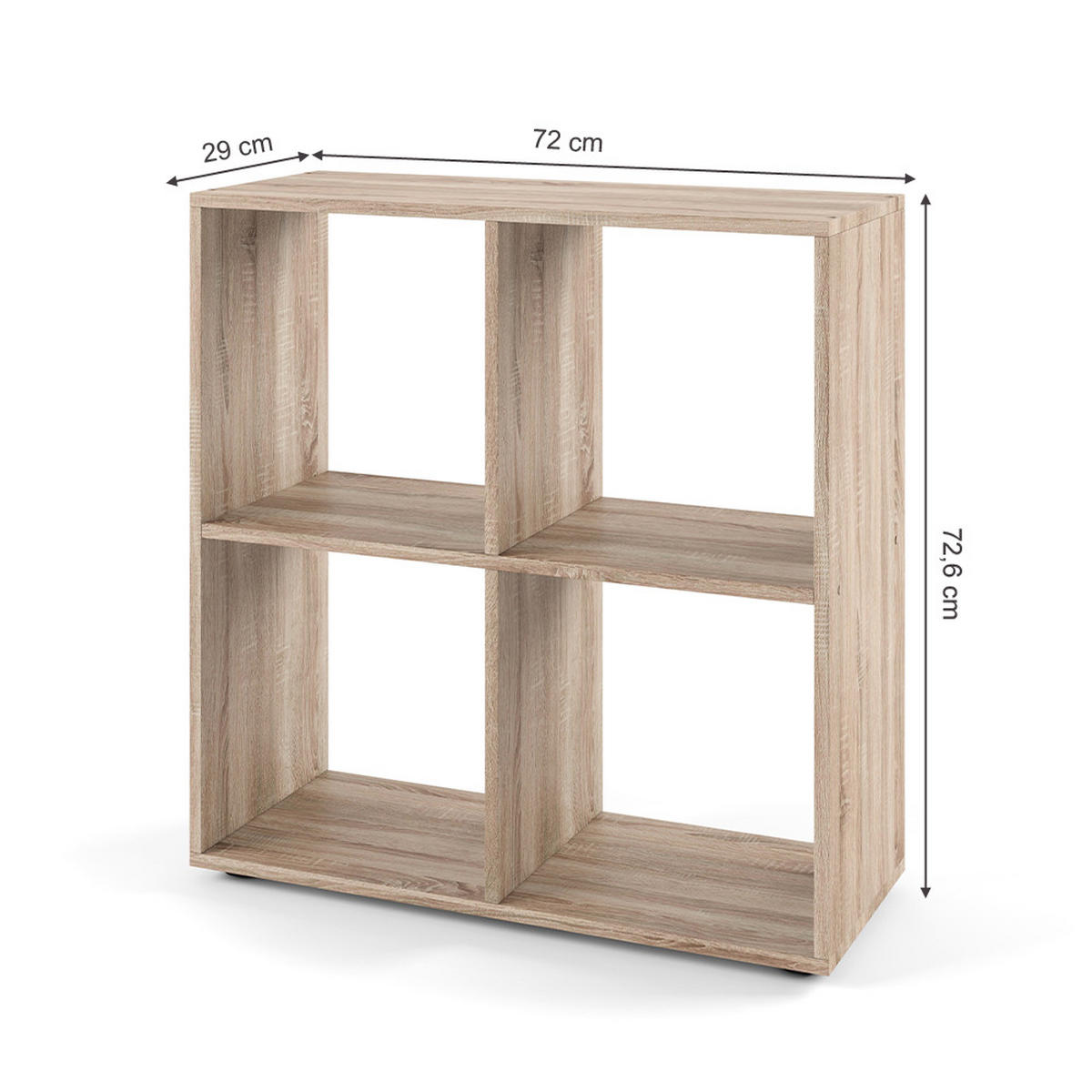 RAUMTEILER Tetra Sonoma 72.6 x 72 cm - Sonoma Eiche, Holzwerkstoff (72.6/72/29cm) - Vicco