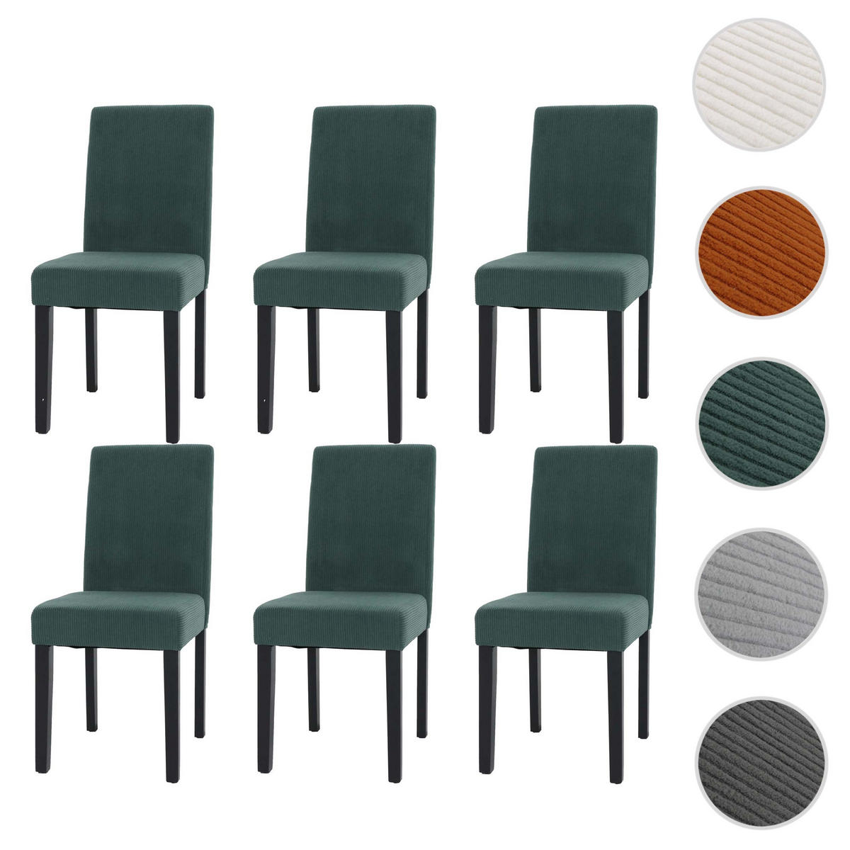 ESSZIMMERSTUHL Grün 6er-Set - Grün, Textil (42/90/50cm) - MCW