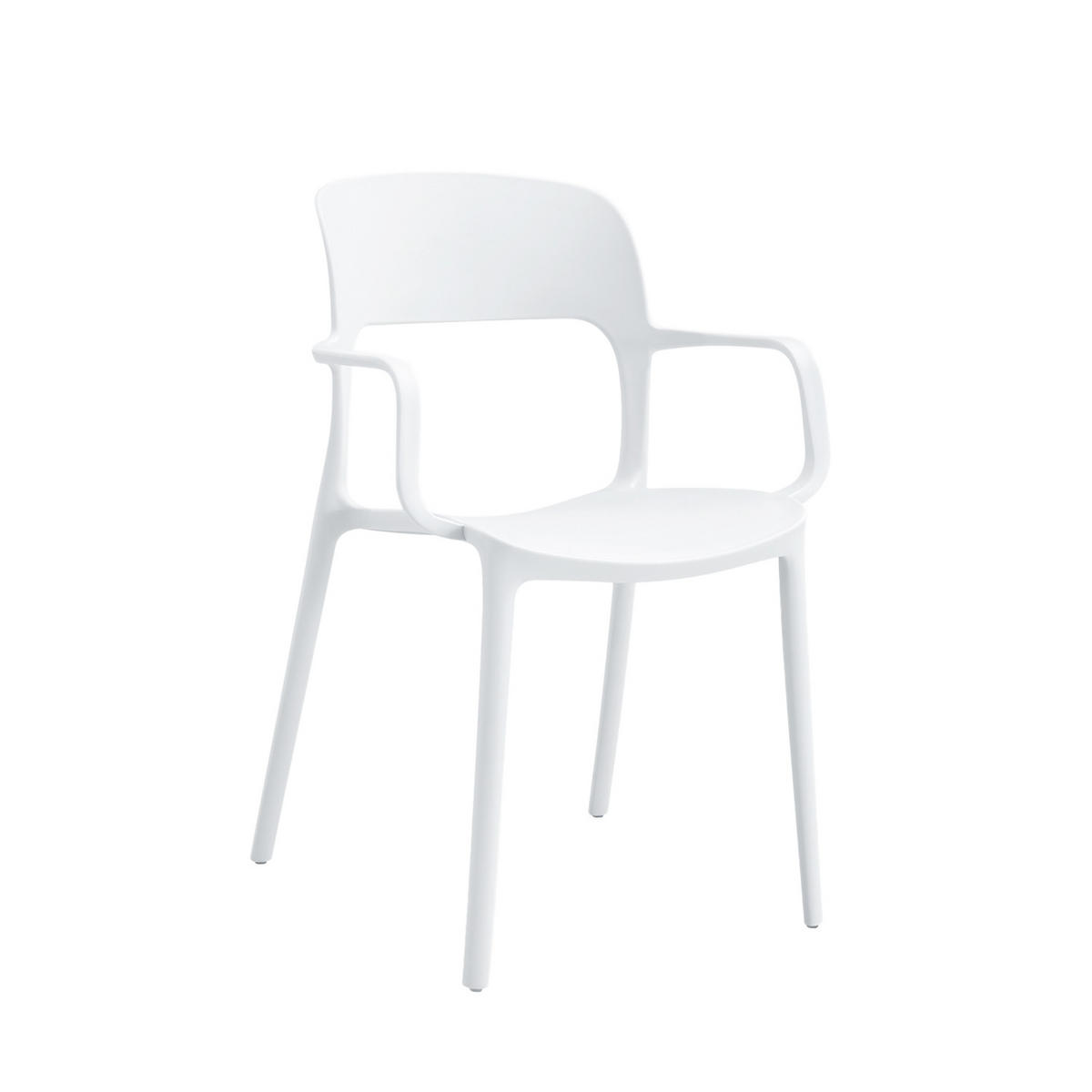 STUHL FÜR DRAUSSEN Klint Weiß 53 cm x 83 cm - Weiß, Kunststoff (53/83/56cm) - Klast Home