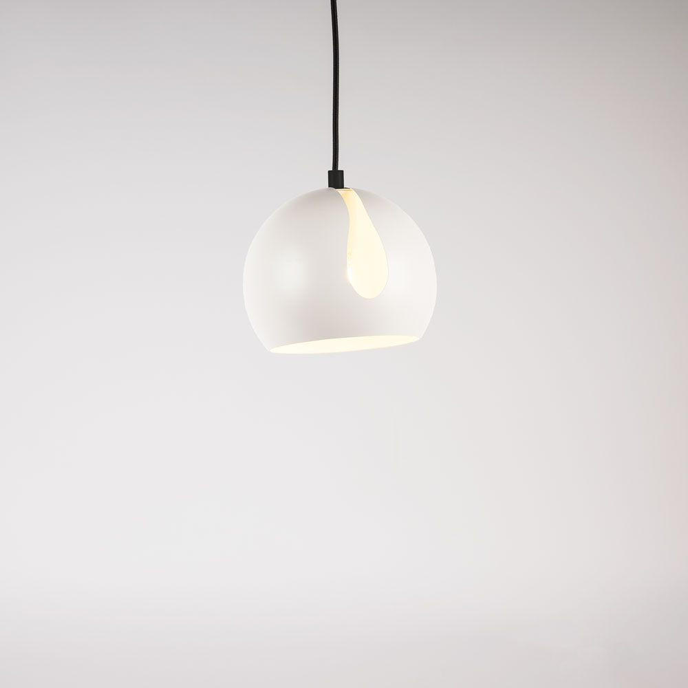 GALERIELEUCHTE Ball 5m Abhängung Weiß/Schwarz Ø 20cm - Schwarz/Weiß, Metall (20/20/13cm) - s.luce