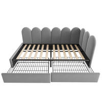 POLSTERBETT 90/190 cm Grau mit 2 Schubladen, Ohne Matratze - Grau, Textil (90/190cm) - Oxeza