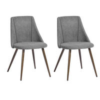 STUHL-SET 2 Stück in Stoff grau - Ahornfarben/Grau, Holzwerkstoff/Textil (56/83/55cm) - Urban Meuble