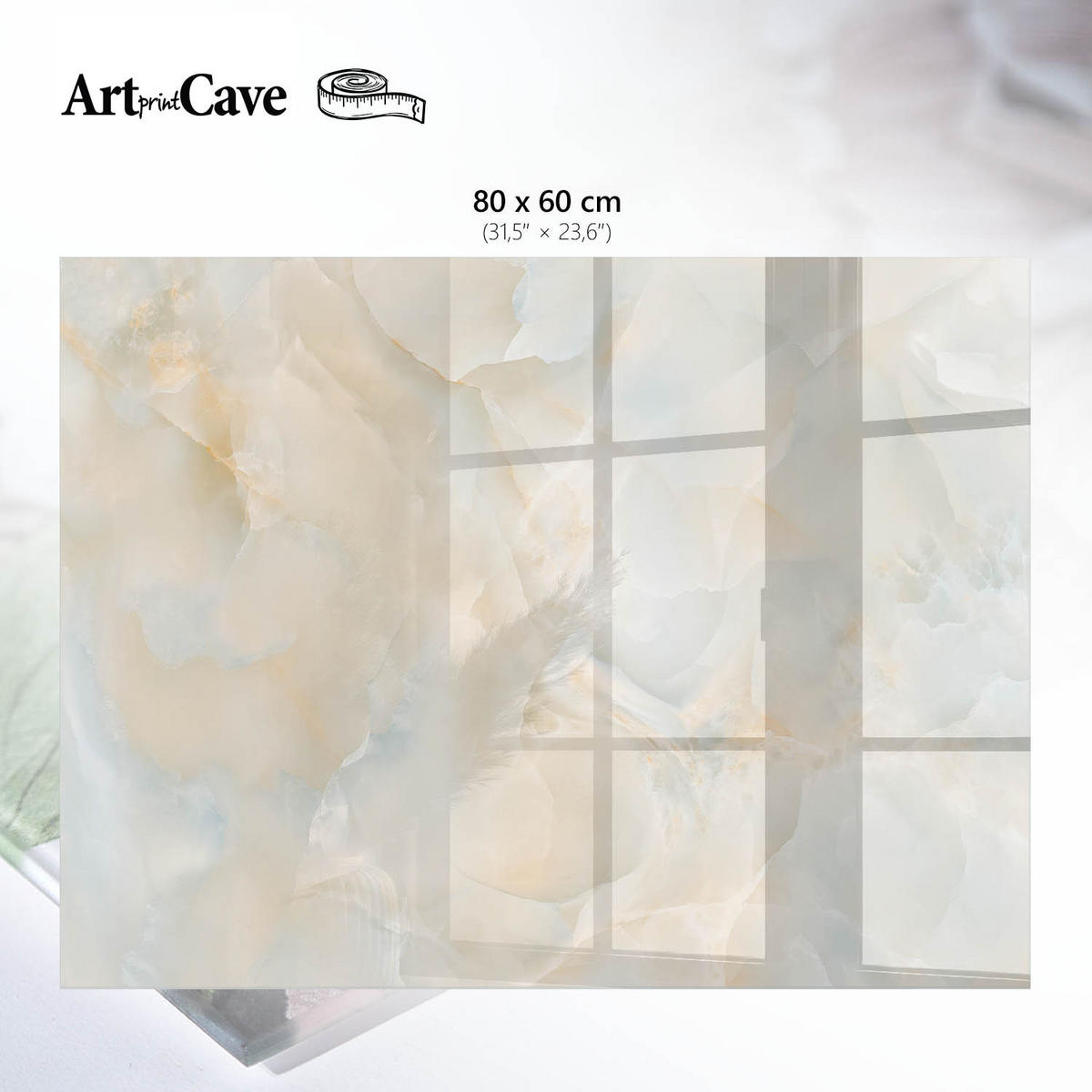 GLASPLATTE 80x60 cm – Feine Abstraktion - Grau, Glas (0.4/80/60cm) - ArtPrintCave