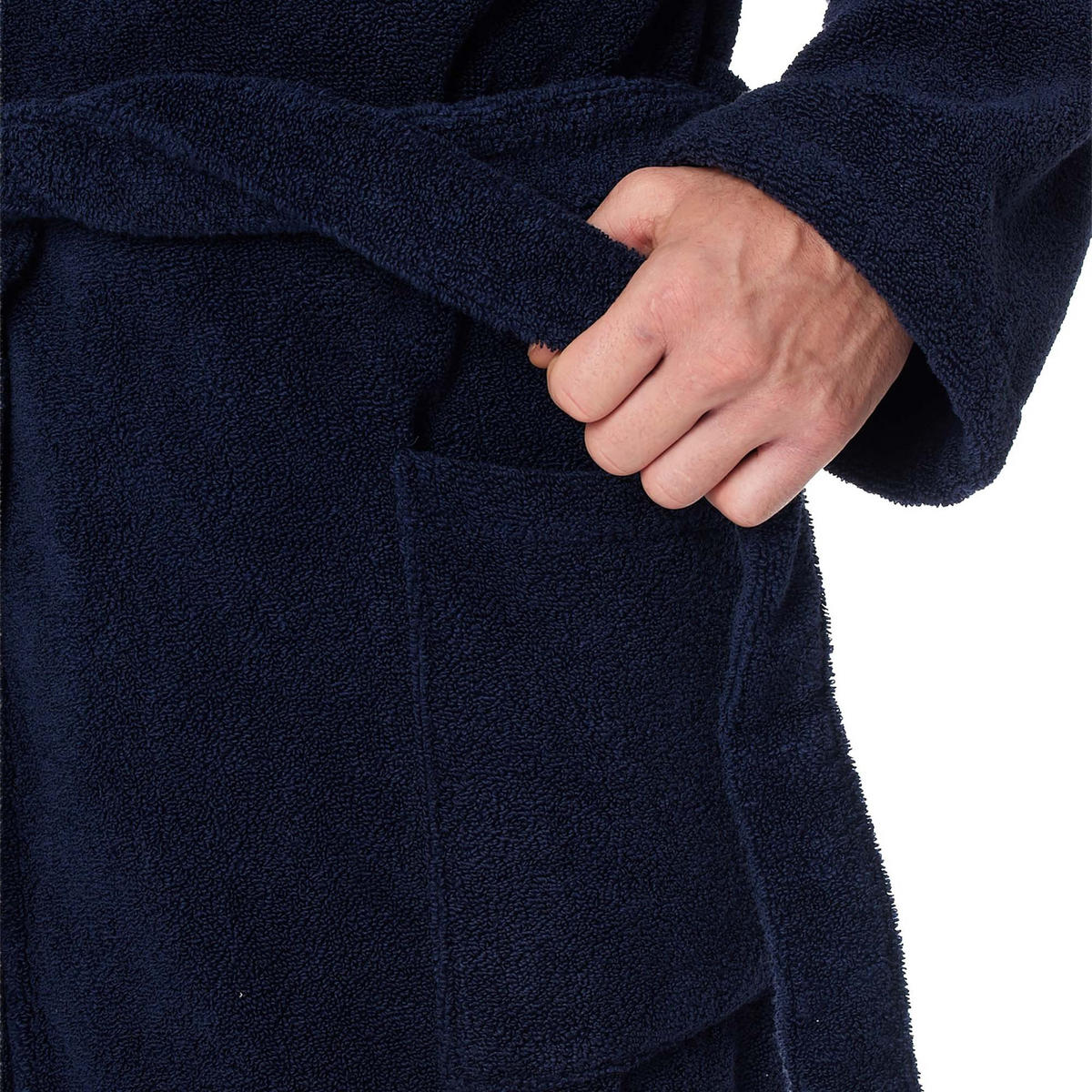 BADEMANTEL Herren Essentials Blau Baumwolle - Blau, Textil (XLnull) - SCHIESSER