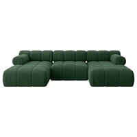 WOHNLANDSCHAFT modulares Sofa Tesso-U1 - 285x160x70 cm Grün Cord - Grün, Holzwerkstoff/Textil (285/70/160cm) - ALTDECOR