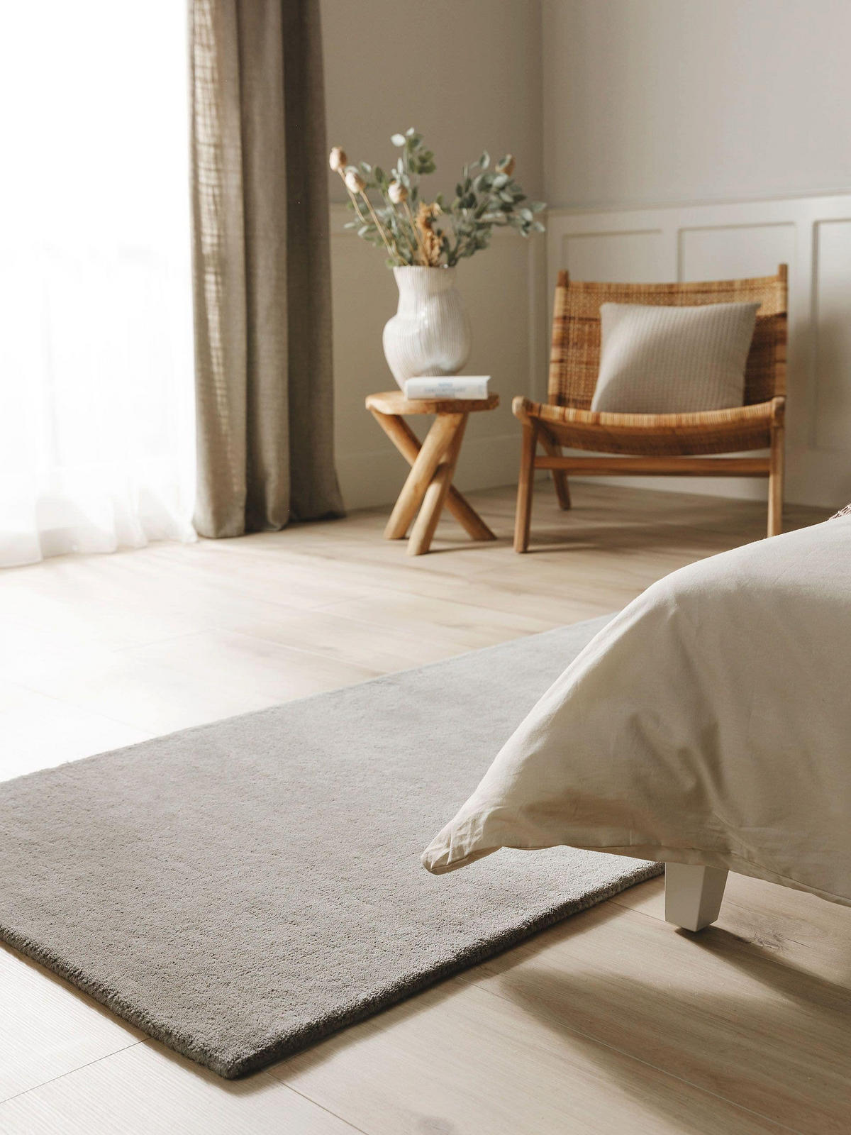 WOLLTEPPICH-LÄUFER Bent Grau 70x200 cm - Grau, Textil (70/200cm) - benuta Nest