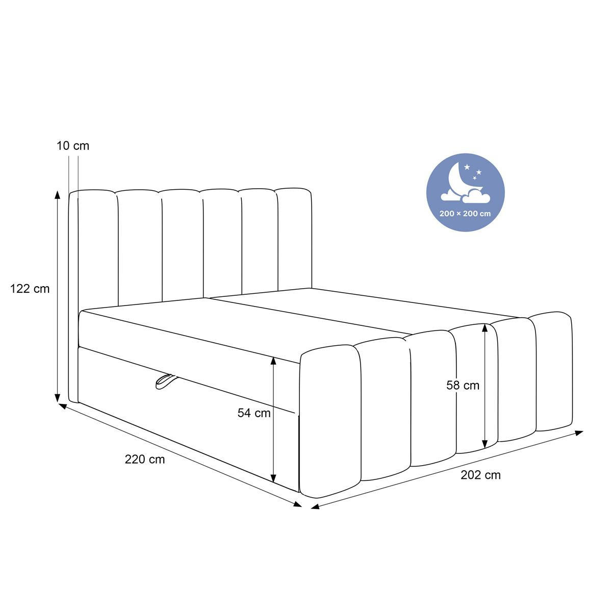 BOXBETT mit Topper 200x200 Weiß - Weiß, Holzwerkstoff (200/200cm) - Compleo24