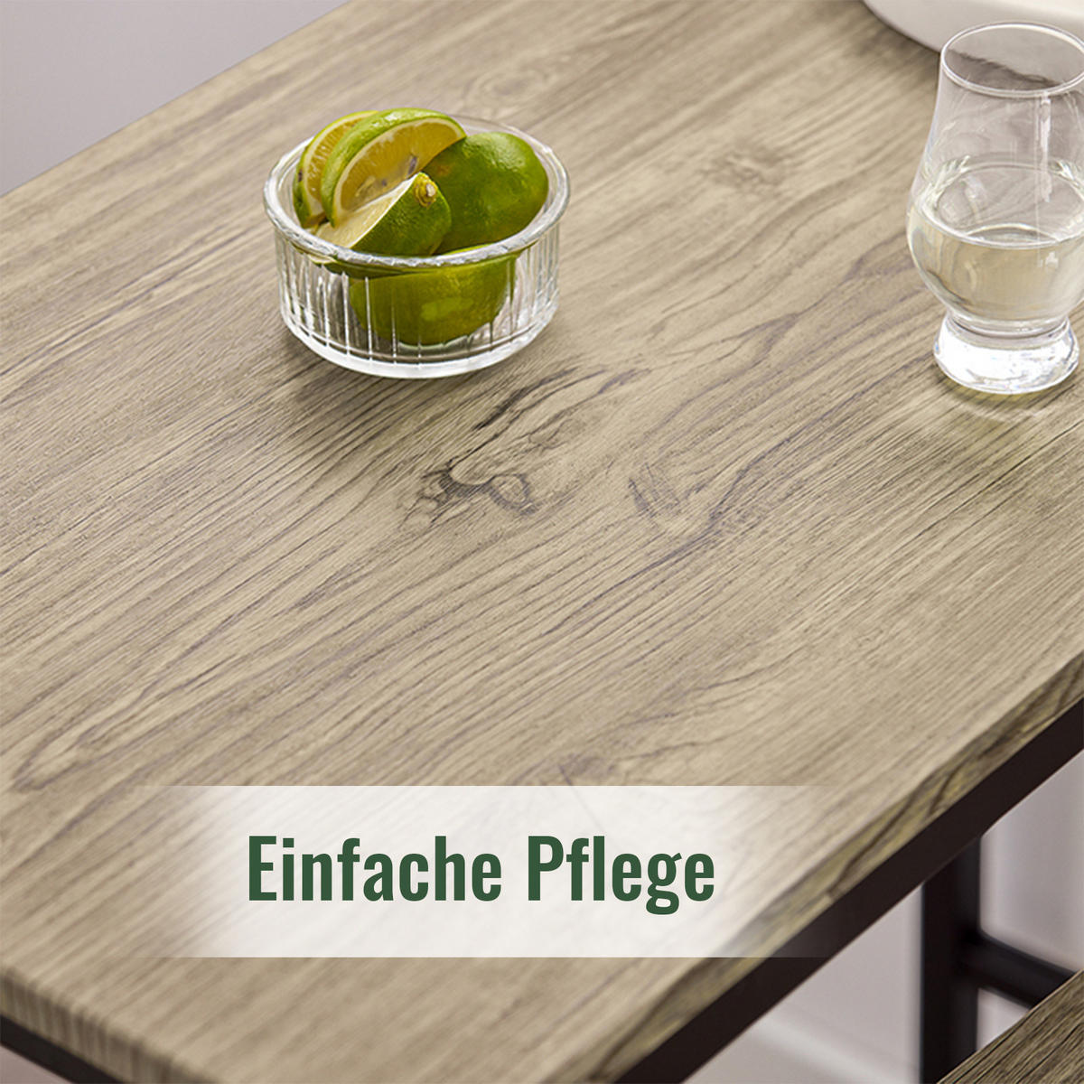 BARTISCH + 2 x BARSTÜHLE - Naturfarben, Holzwerkstoff (89/87/45cm) - SoBuy